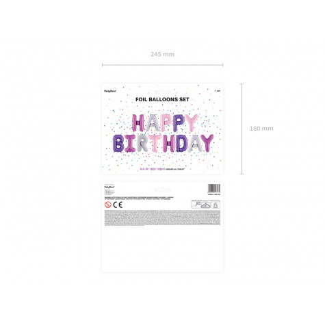 Nafukovací balónky - nápis Happy Birthday - růžový ~ 3