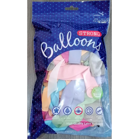 Nafukovací balónky 30 cm - mix pastelové - 50 ks