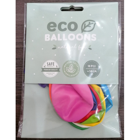 Eco nafukovací balónky 30 cm - mix barevné - 10ks ~ 3