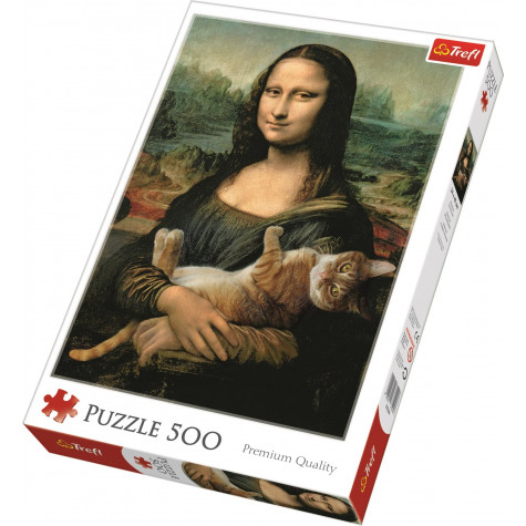 TREFL Puzzle Mona Lisa s kočkou 500 dílků ~ 2