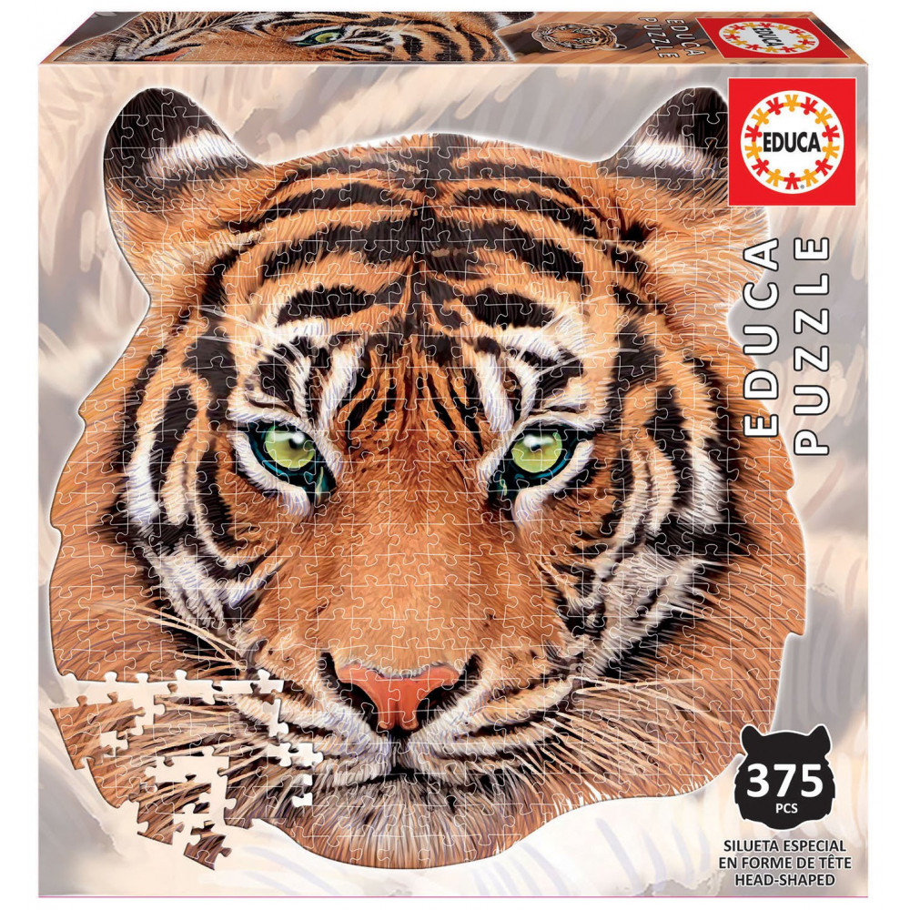 EDUCA Tvarové puzzle Tygr 375 dílků