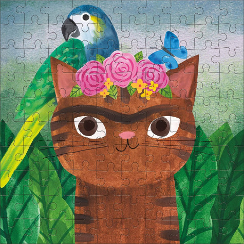 MUDPUPPY Puzzle v plechovce Artsy Cats: Frida Catlo 100 dílků ~ 2