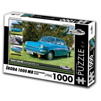 RETRO-AUTA Puzzle č. 7 Škoda 1000MB pravostranné řízení (1966) 1000 dílků