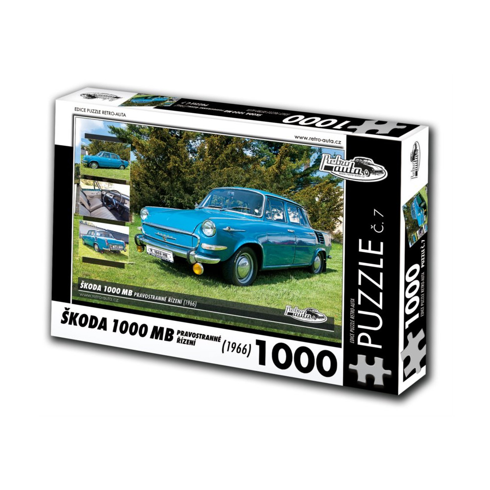 RETRO-AUTA Puzzle č. 7 Škoda 1000MB pravostranné řízení (1966) 1000 dílků