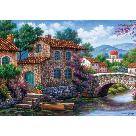 ART PUZZLE Puzzle Kanál s květinami 500 dílků