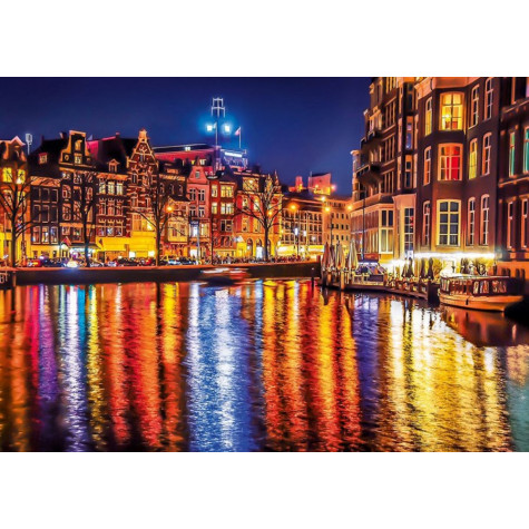 CLEMENTONI Puzzle Noční Amsterdam, Nizozemsko 500 dílků ~ 2