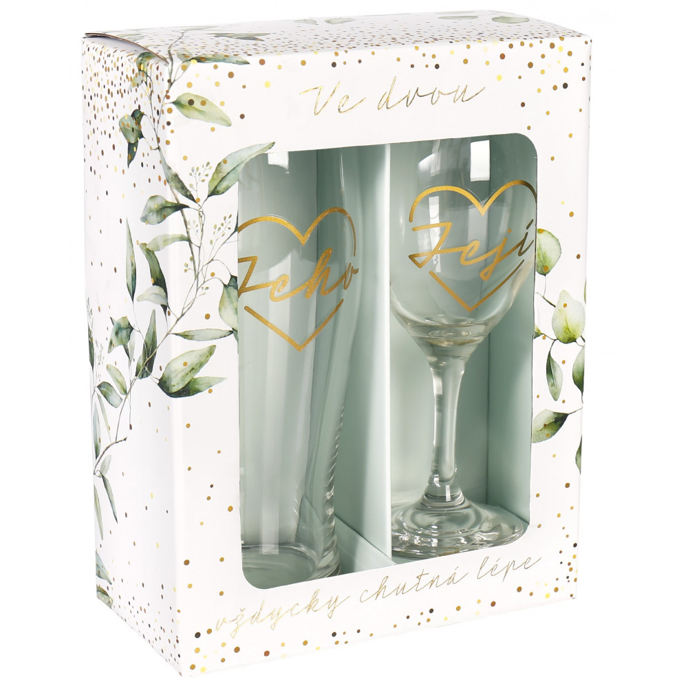 Albi Svatební set - sklenice s půllitrem