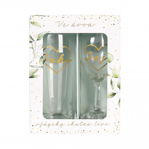 Albi Svatební set - sklenice s půllitrem