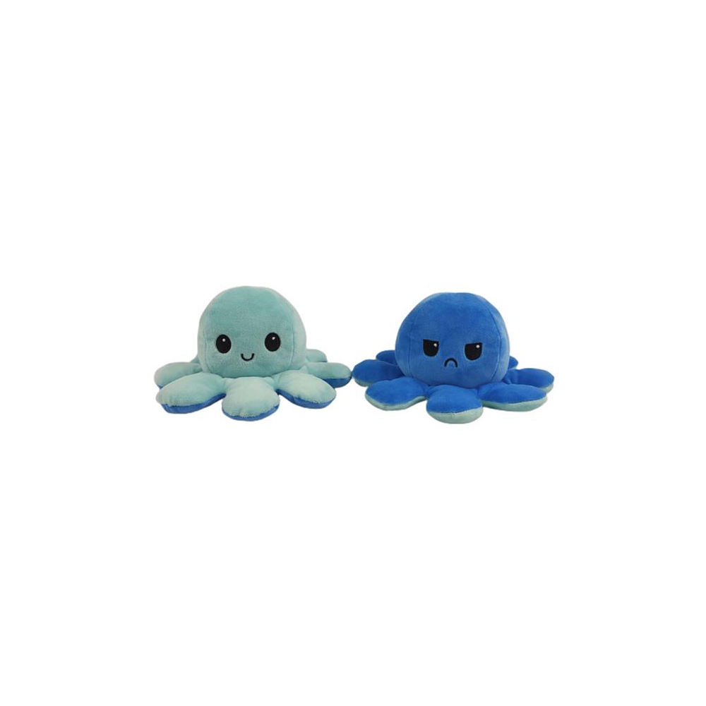 Oboustranný plyšák - chobotnice - modrá