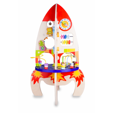 Hrací stůl dřevo edukační raketa 37x62x37cm ~ 2