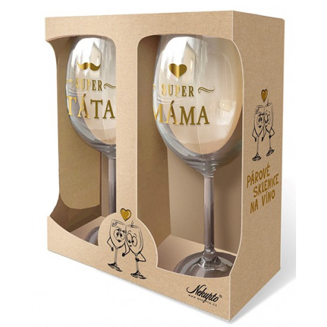 Nekupto Párové sklenice na víno - Táta a máma ~ 2