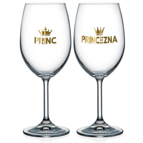Nekupto Párové sklenice na víno - Princ a princezna ~ 1