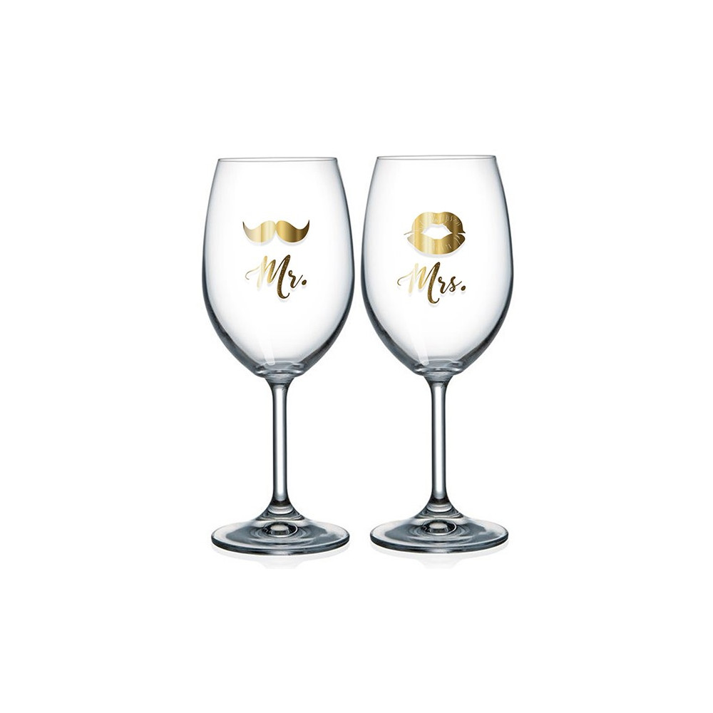 Nekupto Párové sklenice na víno - Mr. a Mrs.