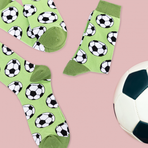 Veselé ponožky zelené - Fotbal - vel. uni
