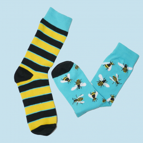 Veselé ponožky barevné - Včela - vel. uni