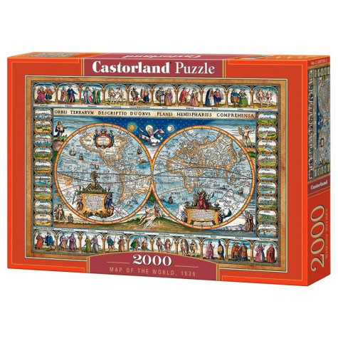 CASTORLAND Puzzle Mapa světa r.1639, 2000 dílků