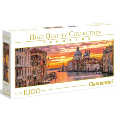 CLEMENTONI Panoramatické puzzle Kanál Grande, Benátky 1000 dílků