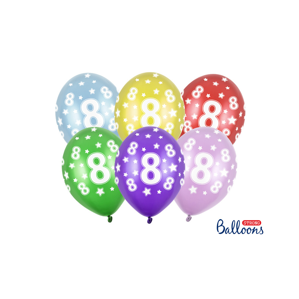 Narozeninové balónky 6 ks - číslo 8
