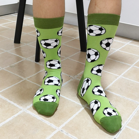 Veselé ponožky zelené - Fotbal - vel. uni ~ 6