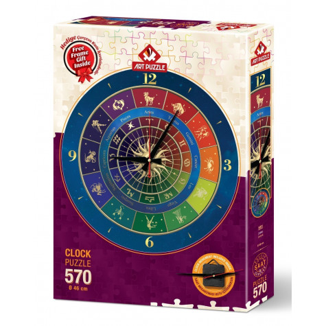 ART PUZZLE Puzzle hodiny Zvěrokruh 570 dílků (včetně rámu) ~ 1