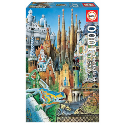 EDUCA Miniaturní puzzle Koláž z díla A.Gaudí 1000 dílků