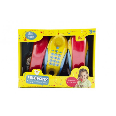 Teddies Telefony pokoj - pokoj plast na baterie 2ks vzdálenost 8m ~ 2