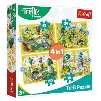 Trefl Puzzle 4v1 Rodina Treflíků 12, 15, 20, 24 dílků