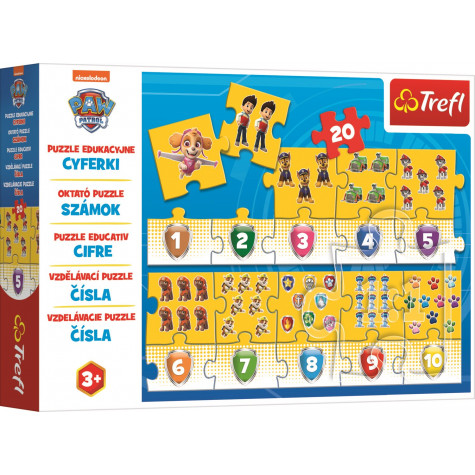 Trefl Vzdělávací puzzle Čísla Tlapková patrola 20 dílků ~ 1