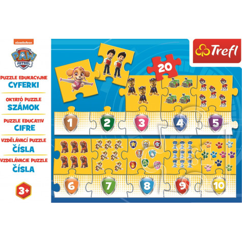 Trefl Vzdělávací puzzle Čísla Tlapková patrola 20 dílků ~ 3