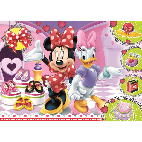 Trefl Třpytivé puzzle Minnie a Daisy 100 dílků