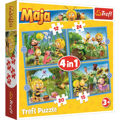 Trefl Puzzle Včelka Mája: Dobrodružství 4v1 12,15,20,24 dílků
