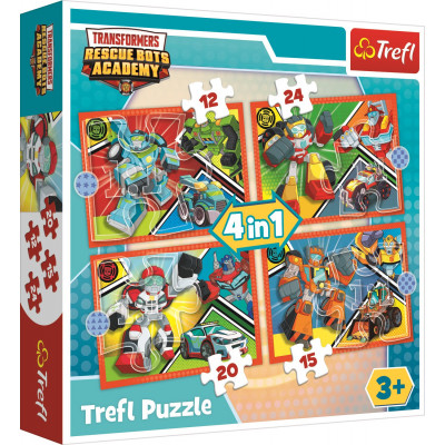 Trefl Puzzle Transformers: Akademie 4v1 12,15,20,24 dílků