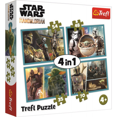 Trefl Puzzle Mandalorian a jeho svět 4v1 35,48,54,70 dílků