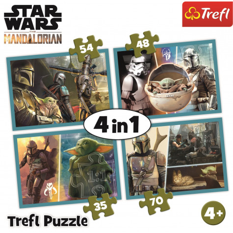 Trefl Puzzle Mandalorian a jeho svět 4v1 35,48,54,70 dílků