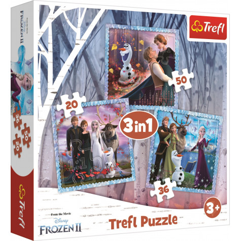 Trefl Puzzle Ledové království 2: Kouzelný příběh 3v1 20,36,50 dílků
