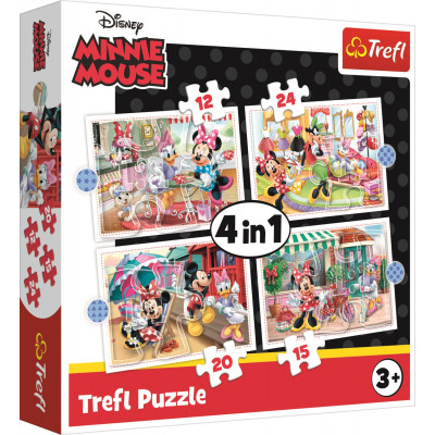 Trefl Puzzle Minnie s přáteli 4v1 12,15,20,24 dílků