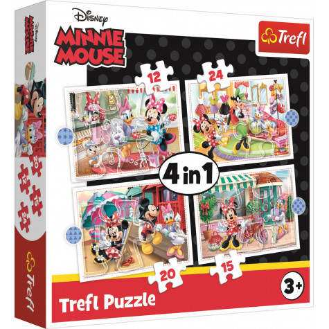 Trefl Puzzle Minnie s přáteli 4v1 12,15,20,24 dílků ~ 1