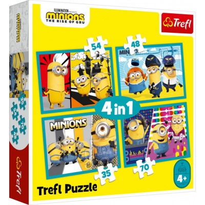 Trefl Puzzle Mimoni 4v1 35,48,54,70 dílků
