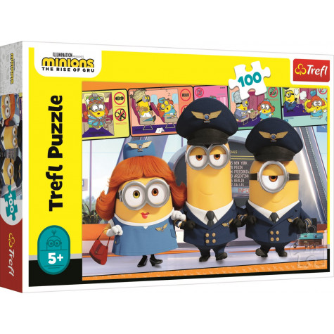 Trefl Puzzle Mimoni: Na letišti 100 dílků ~ 1
