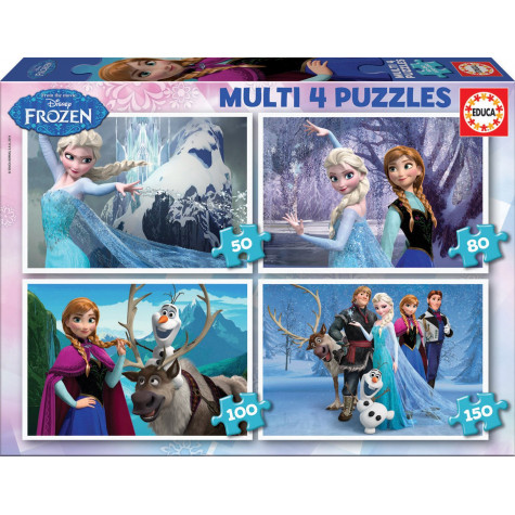 EDUCA Puzzle Ledové království 4v1 50,80,100,150 dílků ~ 1