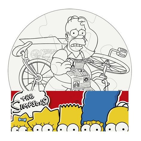 EFKO Vymaluj si puzzle The Simpsons - kruh 9 dílků
