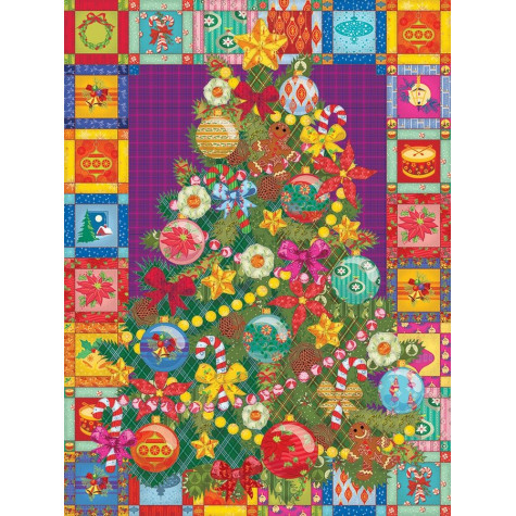 COBBLE HILL Puzzle Vánoční stromek na přikrývce XL 275 dílků ~ 2