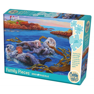 COBBLE HILL Rodinné puzzle Rodina mořských vyder 350 dílků