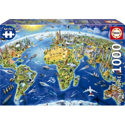 EDUCA Miniaturní puzzle Svět 1000 dílků