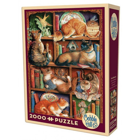 COBBLE HILL Puzzle Kočičí knihovna 2000 dílků