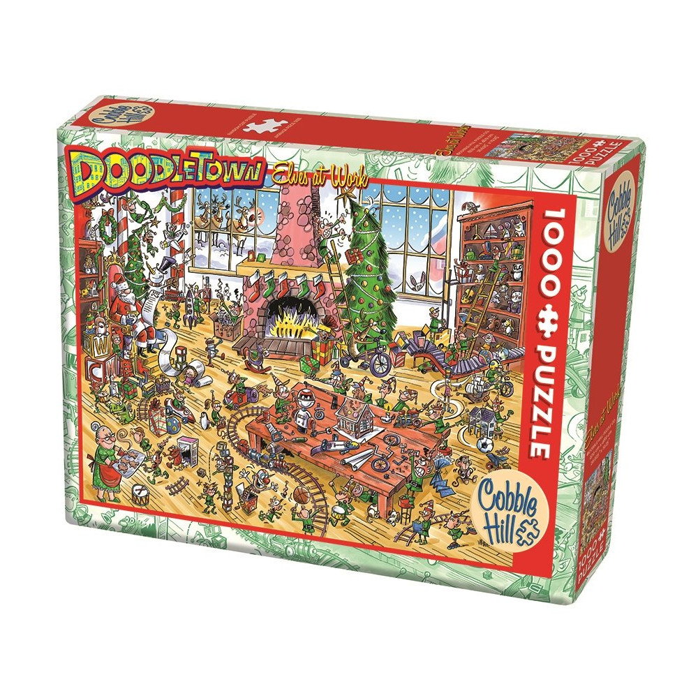 COBBLE HILL Puzzle Doodle Town: Pracující skřítkové 1000 dílků