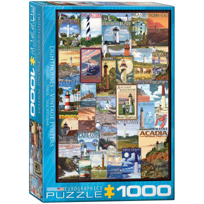 EUROGRAPHICS Puzzle Staré plakáty majáků 1000 dílků