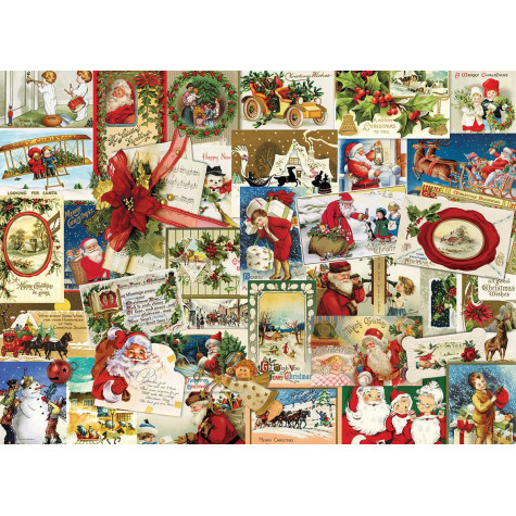 EUROGRAPHICS Puzzle Vintage vánoční pohlednice 1000 dílků