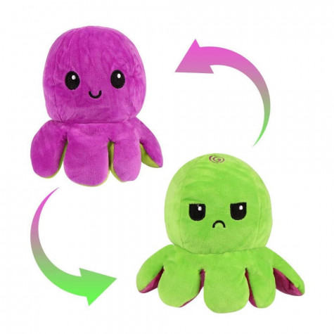 Oboustranný plyšák - chobotnice - fialová