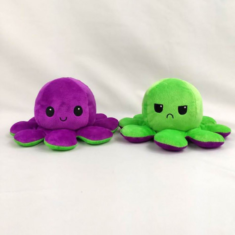 Oboustranný plyšák - chobotnice - fialová